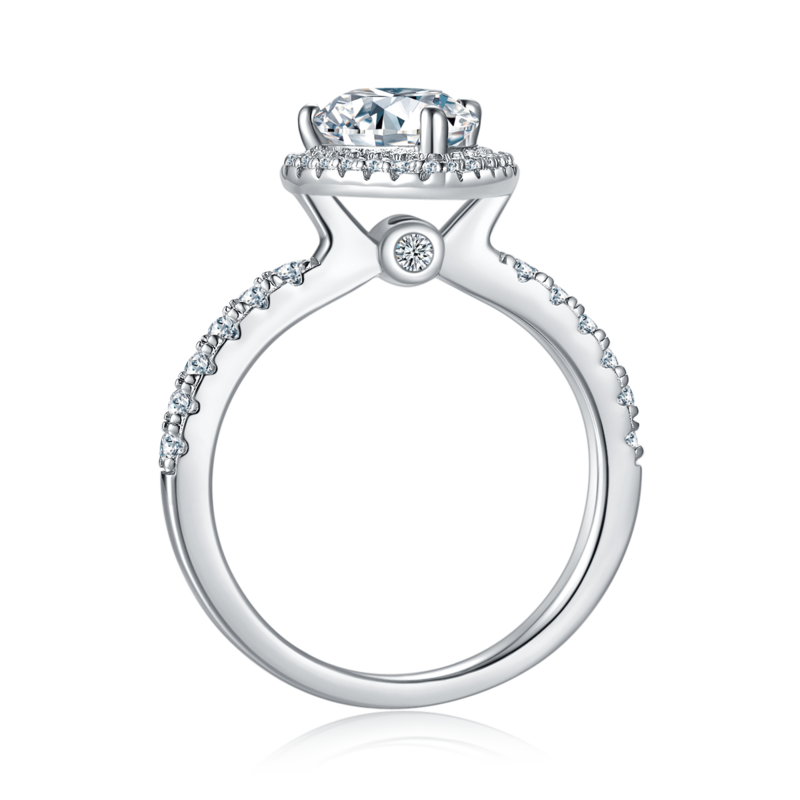 Affordable Luxury梨形S925银镀白金MoissaniteWomen's Ring2.0ctD级